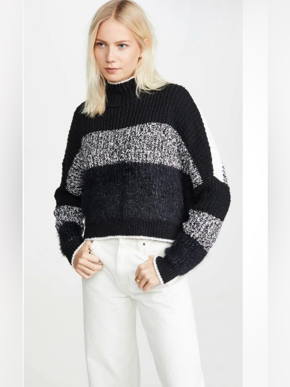 New Free People Sunbrite Mock Neck
Crop Sweater Size Xs